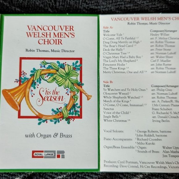 Vintage Audio Cassette - Vancouver Welsh Men’s Choir - © 1989, 1991 and 1992 - Picture 4 of 9